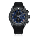 Edox CO-1 Carbon Chronograph Automatic, blue dial, 45mm forged carbon, ref 01125-CLNGN-BUNN