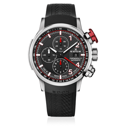 Edox Chronorally Automatic, black dial, 45mm titanium, ref 01129-TRCA-NCAR