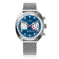 Edox Sportsman Chronograph Automatic Limited Edition, blue dial, steel bracelet, 41mm, ref 08202-3BU-BUIN
