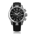 Edox Grand Ocean Chronograph Automatic, black dial, steel, rubber, 43mm, ref 09800-3CA-NIN