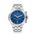 Edox Delfin Chronograph, blue dial, steel bracelet, 43mm, ref 10110-3M-BUIN
