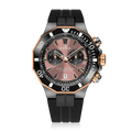 Edox Delfin Chronograph, brown dial, grey PVD, rubber strap, 43mm, ref 10112-357GRNCA-BRNR