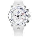 Edox CO-1 Chronograph, white dial, 45mm titanium, ref 10242-TINB-BBUINR