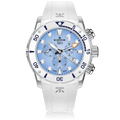 Edox CO-1 Chronograph, blue dial, 45mm titanium, ref 10242-TINB-BUICDNO