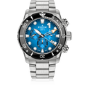 Edox CO-1 Chronograph, blue dial, titanium bracelet, 45mm, ref 10242-TINM-BUIDN