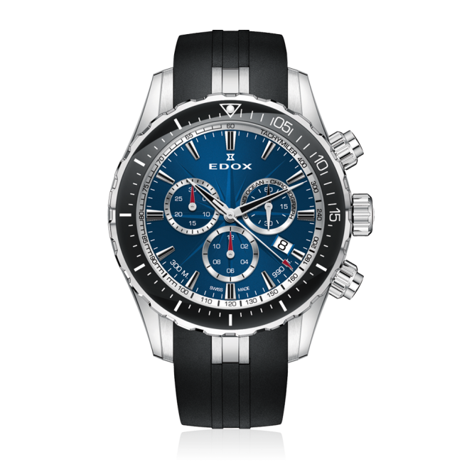 Edox Grand Ocean Chronograph, blue dial, 43mm, ref 10248-3-BUINN