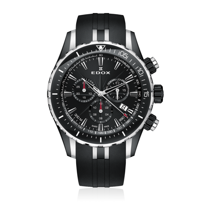 Edox Grand Ocean Chronograph, black PVD, 43mm, ref 10248-357N-NIN