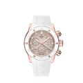 Edox CO-1 ChronoLady, beige dial, pink PVD, rubber, 38mm, ref 10255-37RBCAB-BEIDR