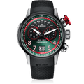 Edox Chronorally Chronograph, green dial, titanium, rubber, 48mm, ref 38001-TINNR-VR