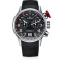Edox Chronorally Chronograph, black dial, natural titanium, rubber, 48mm, ref 38001-TIN-NRO3