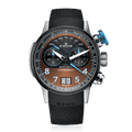 Edox Chronorally 45 Chronograph, brown dial, titanium, rubber, 45mm, ref 38003-TINBU-BRNBU