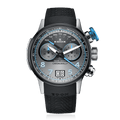 Edox Chronorally 45 Chronograph, grey dial with blue accents, titanium, rubber, 45mm, ref 38003-TINBU-GNBU