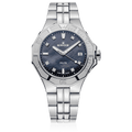 Edox Delfin Diver Date Lady, blue mother-of-pearl dial, steel bracelet, 38mm, ref 53020-3M-NANND