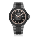 Edox Delfin The Original Date, black dial with gold, steel bracelet, 43mm, ref 53021-37GNM-NDR