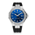 Edox Delfin The Original Date, blue dial, rubber strap, 43mm, ref 53021-3CA-BUIN