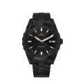 Edox Grand Ocean Date Gents, black PVD, steel bracelet, 42mm, ref 53102-37NM-NIR