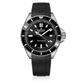 Edox Neptunian Automatic 1000M, black dial, rubber strap, 44mm, ref 80120-3NCA-NIN