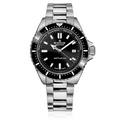 Edox Neptunian Automatic 1000M, black dial, steel bracelet, 44mm, ref 80120-3NM-NIN