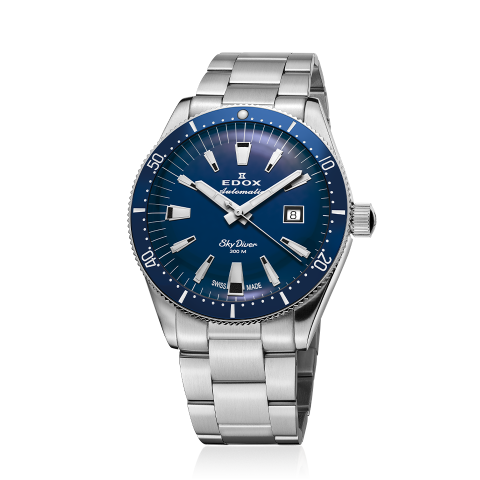 Edox SkyDiver Date Automatic Limited Edition, blue dial, 42mm, ref 80126-3BUN-BUIN