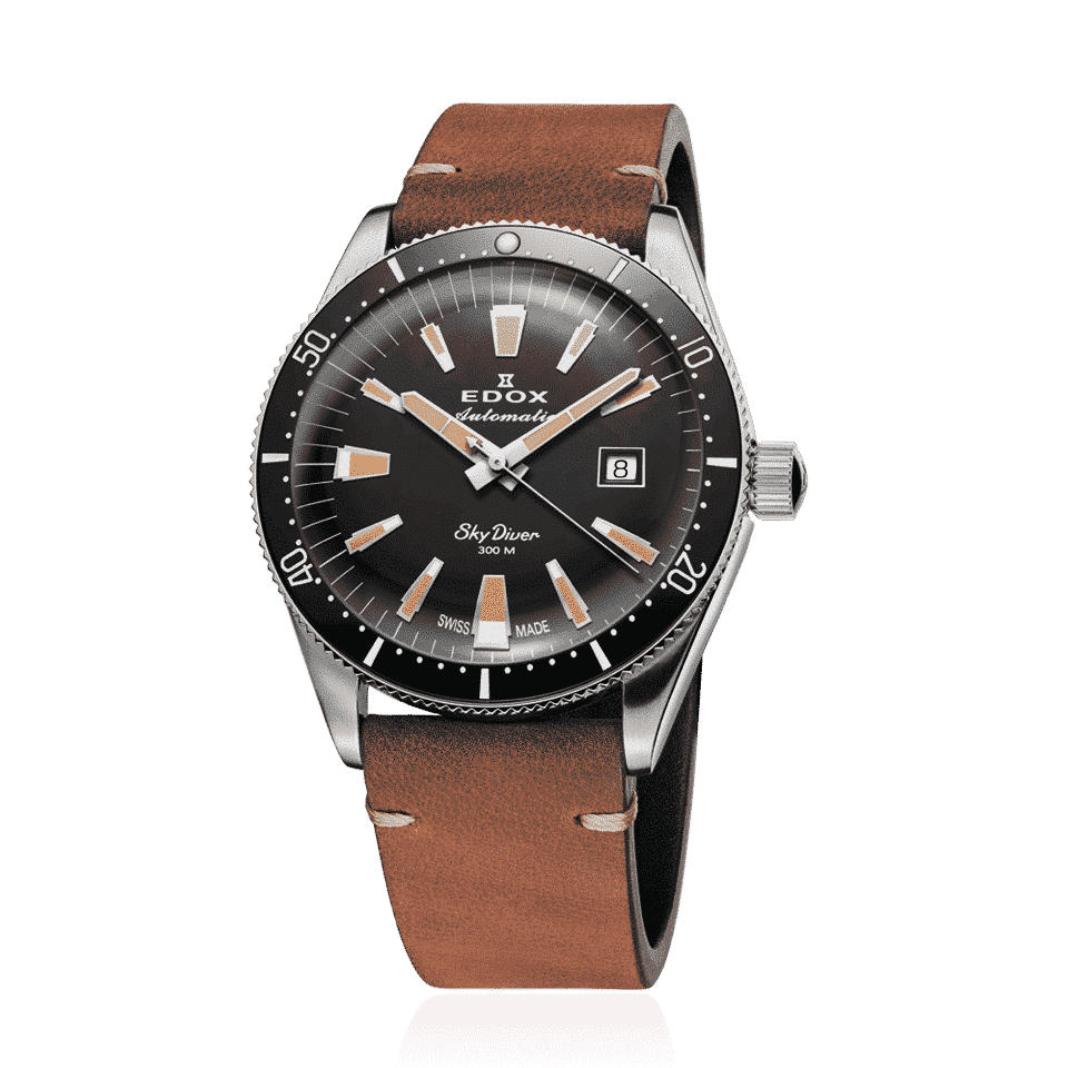 Edox SkyDiver Vintage Date Automatic Limited Edition, black dial, 42mm, ref 80126-3N-NINB