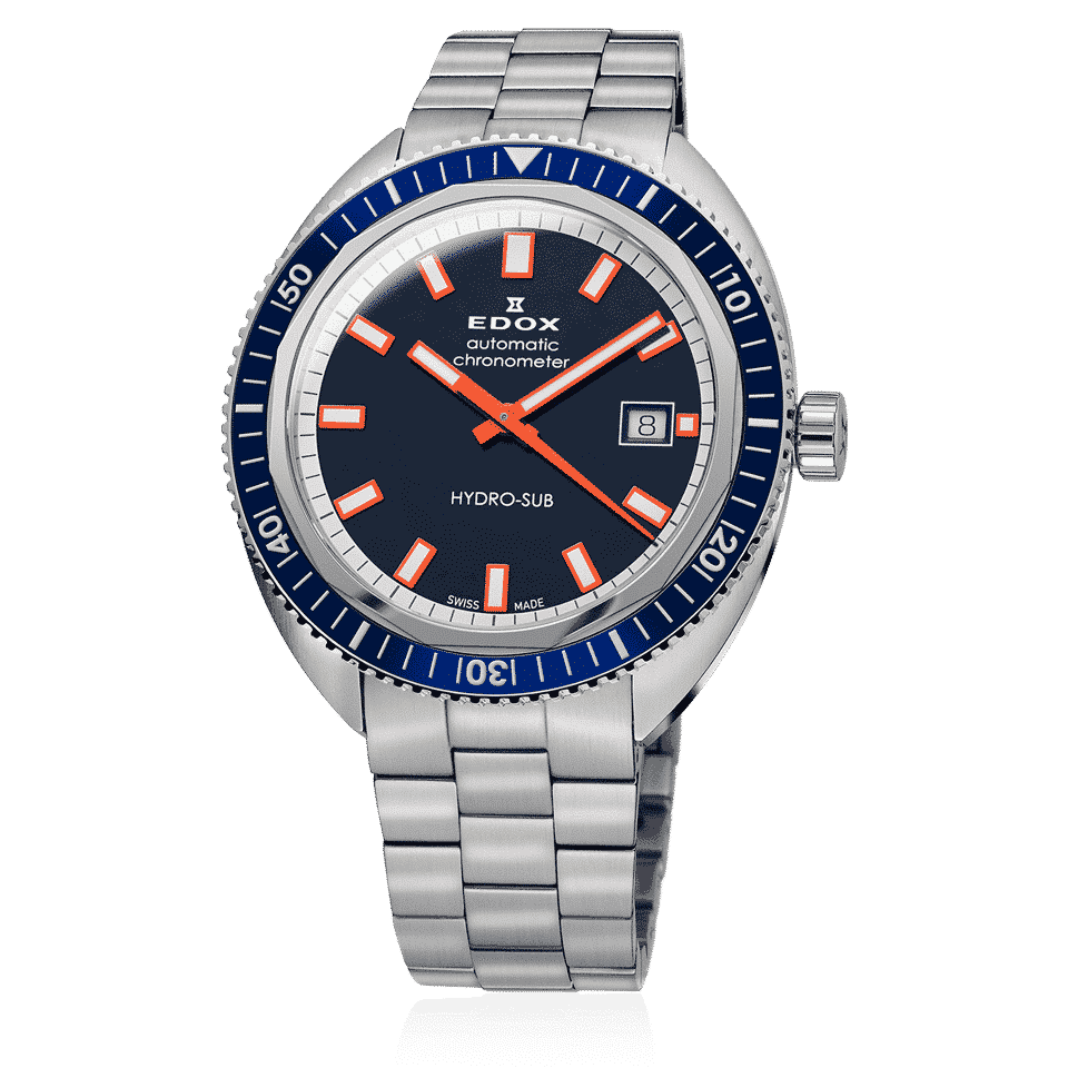 Edox Hydro-Sub Date Automatic Chronometer, blue dial, 42mm, ref 80128-3BUM-BUIO