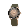 Edox SkyDiver 38 Date Automatic Special Edition, beige dial, pink PVD, leather, 38mm, ref 80131-37RNC-VDBEI