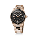 Edox SkyDiver 38 Date Automatic, black dial, pink PVD bracelet, 38mm, ref 80131-37RNM-NI