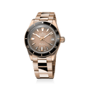Edox SkyDiver 38 Date Automatic, beige dial, pink PVD bracelet, 38mm, ref 80131-37RNM-VDBEI