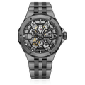 Edox Delfin Mecano Automatic, black and gold dial, steel bracelet, 43mm, ref 85303-357GNM-NGN