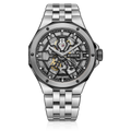 Edox Delfin Mecano Automatic, black dial, steel bracelet, 43mm, ref 85303-3NM-NBG